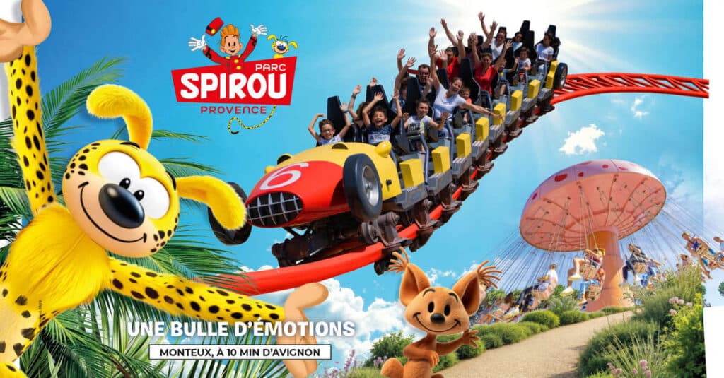 Manège et montagnes russes du Parc Spirou Provence à Monteux dans le Vaucluse pour une sortie en famille avec enfants